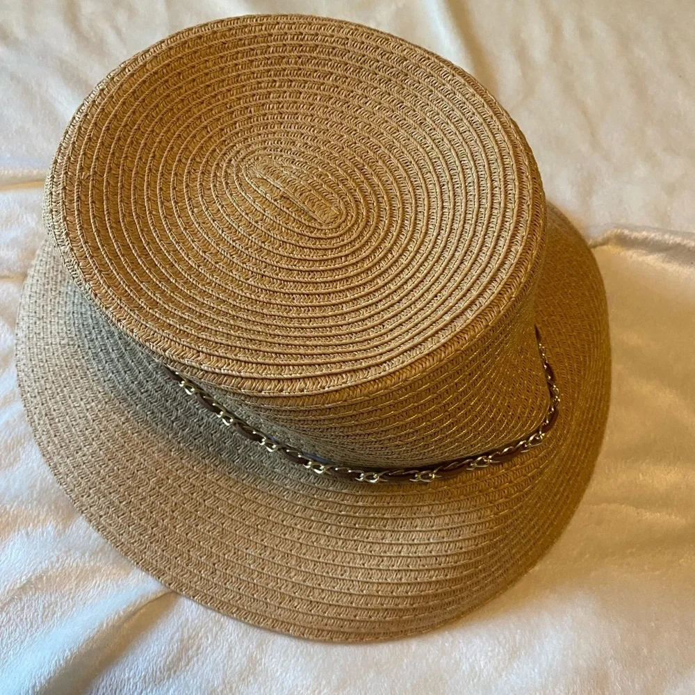 Halston Heritage Tan and Brown Wide Brim Hat